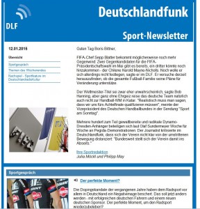 Sport Newsletter Screenshot